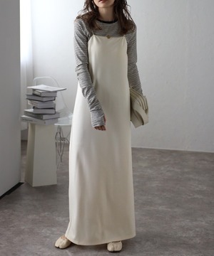 胸パッド取り外しキャミロングワンピース【w-30390】.