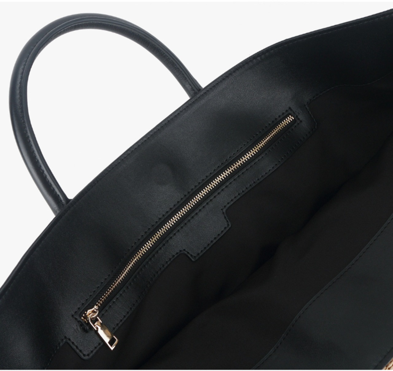  牛革×ラフィア トートバッグ