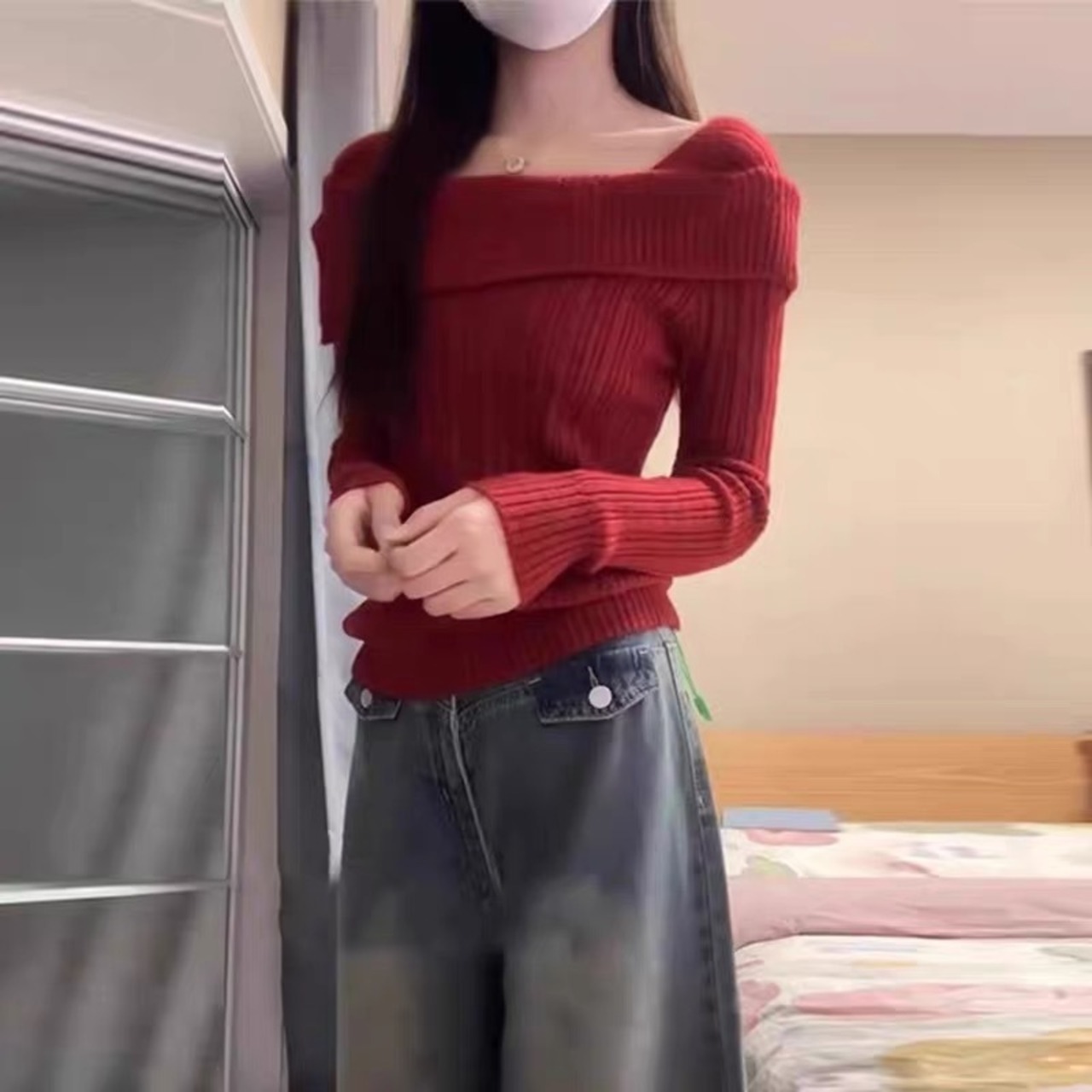 Slim-Fit Sweater Top