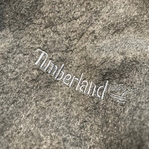 【Timberland】リバーシブル ブルゾン フリース 刺繍ロゴ 収納型フード ティンバーランド US古着