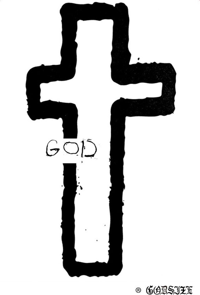 GODSIZE CROSS STICKER / ゴッドサイズクロスステッカー