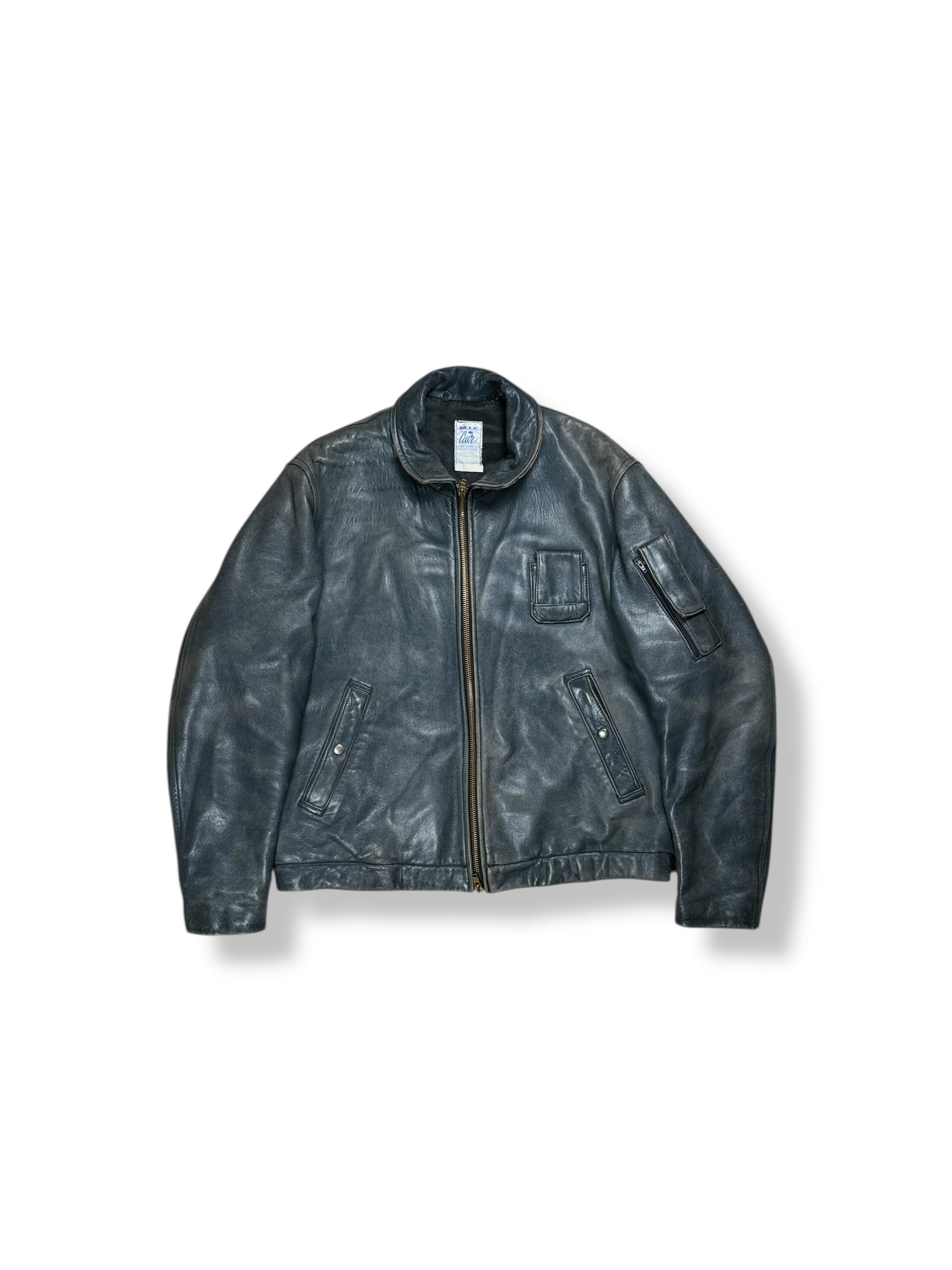 COOR] Goat Skin Pocket Trucker Jacket (Black) 正規品 韓国ブランド