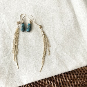 Turquoise＊2Way Earrings/K14 gf
