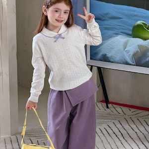 春リボン付きTシャツ