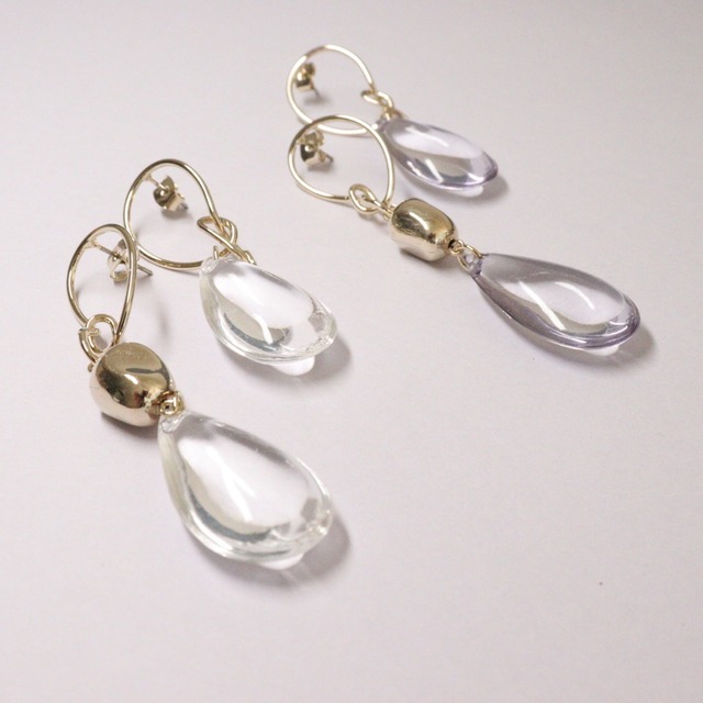 クリアドロップピアス　大きめサイズ　プチプラ　bittersweet