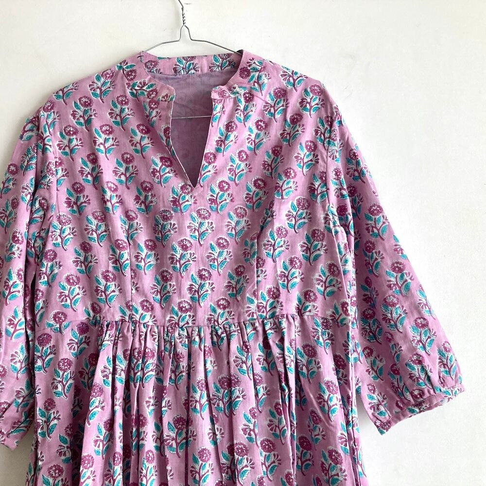 ブロックプリントのワンピース|04