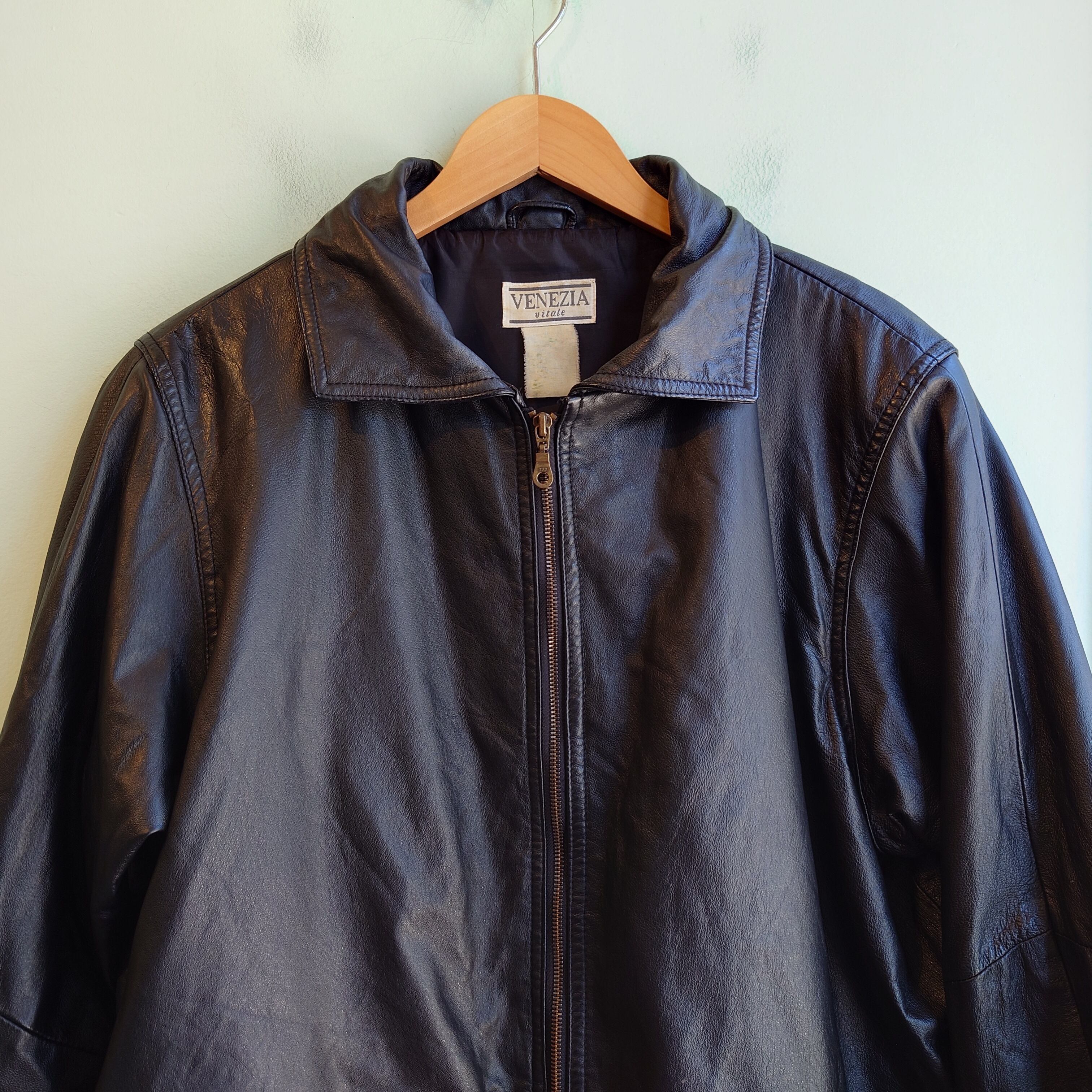 【90s vintage】レザーコート　レザージャケット　牛革　本革 90s 本革 レザージャケット 牛革 ハーフコート 黒｜Yahoo!フリマ（旧
