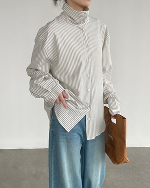 Highneck Stripe Shirt
