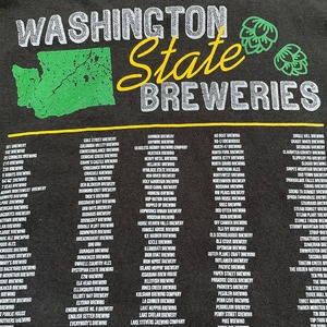 【DELTA】プリント ロゴ Tシャツ バックプリント Washington Beer Lovers ワシントン ビール L 半袖 黒 US古着