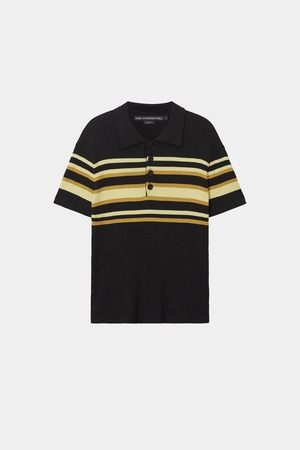 [ANDERSSON BELL] PITT STRIPE POLO SWEATER atb1532m(BLACK/LEMON) 正規品 韓国ブランド 韓国通販 韓国代行 韓国ファッション ANDERSSONBELL アンダーソンベル 日本 店舗