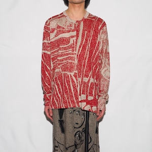 DISTORTION 3 - Long Sleeve 〈Red/Ecru〉