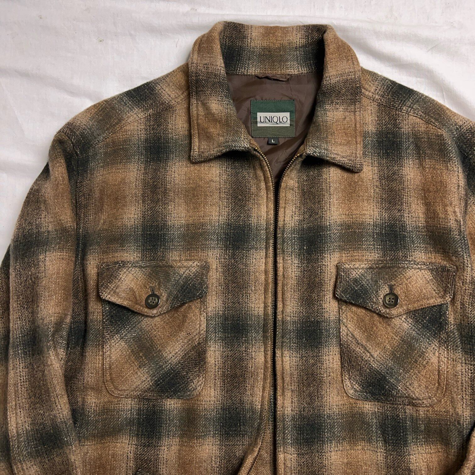 80's~90's UNIQLO Ombre Plaid Wool Jacket 80年代 90年代 ユニクロ
