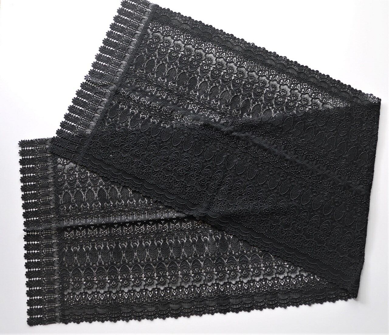 黒いレースショール テーブルランナー 昭和