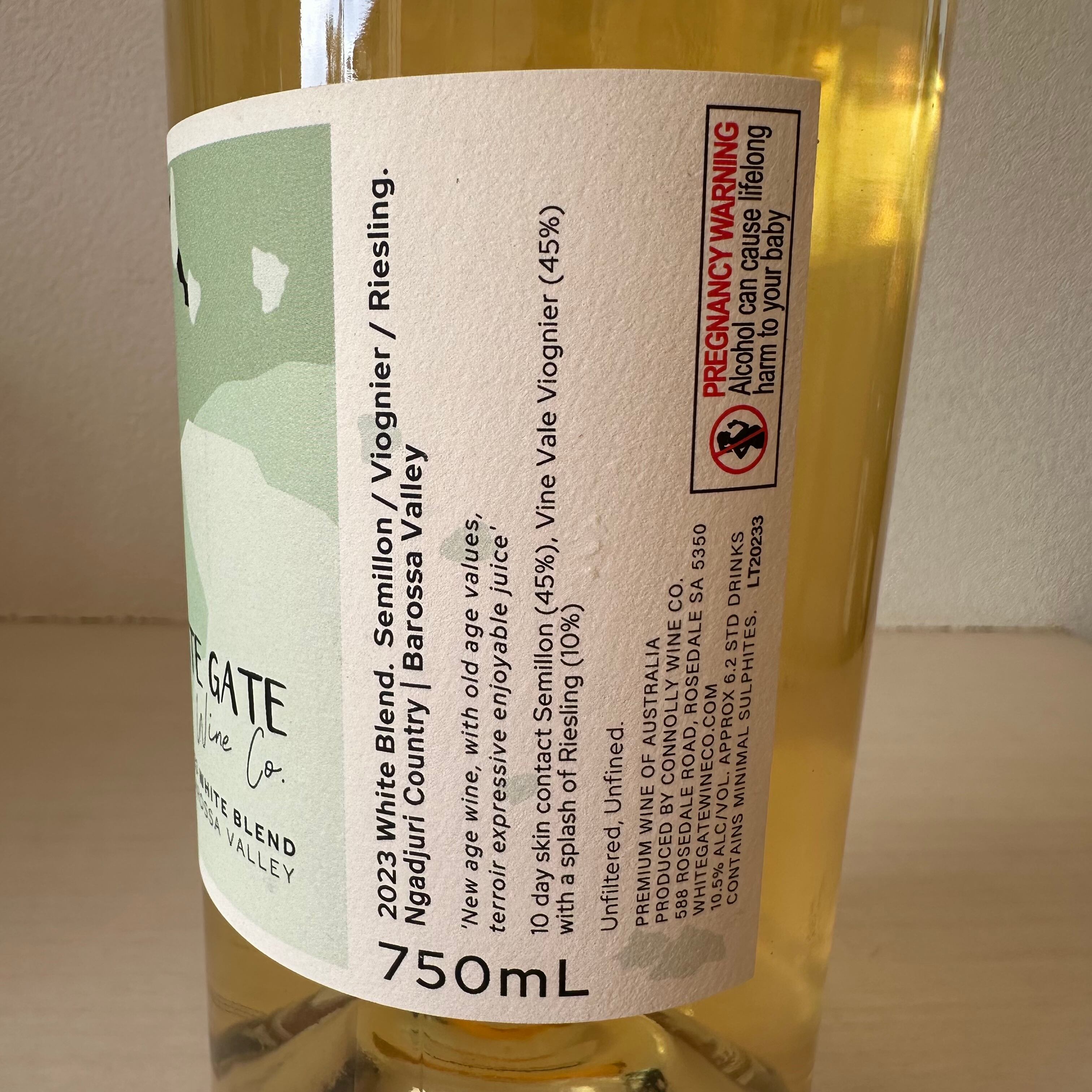 2023 White Blend（ホワイト・ブレンド）｜White Gate Wine Co.｜セミヨン＆ヴィオニエ主体｜オーストラリア・バロッサ