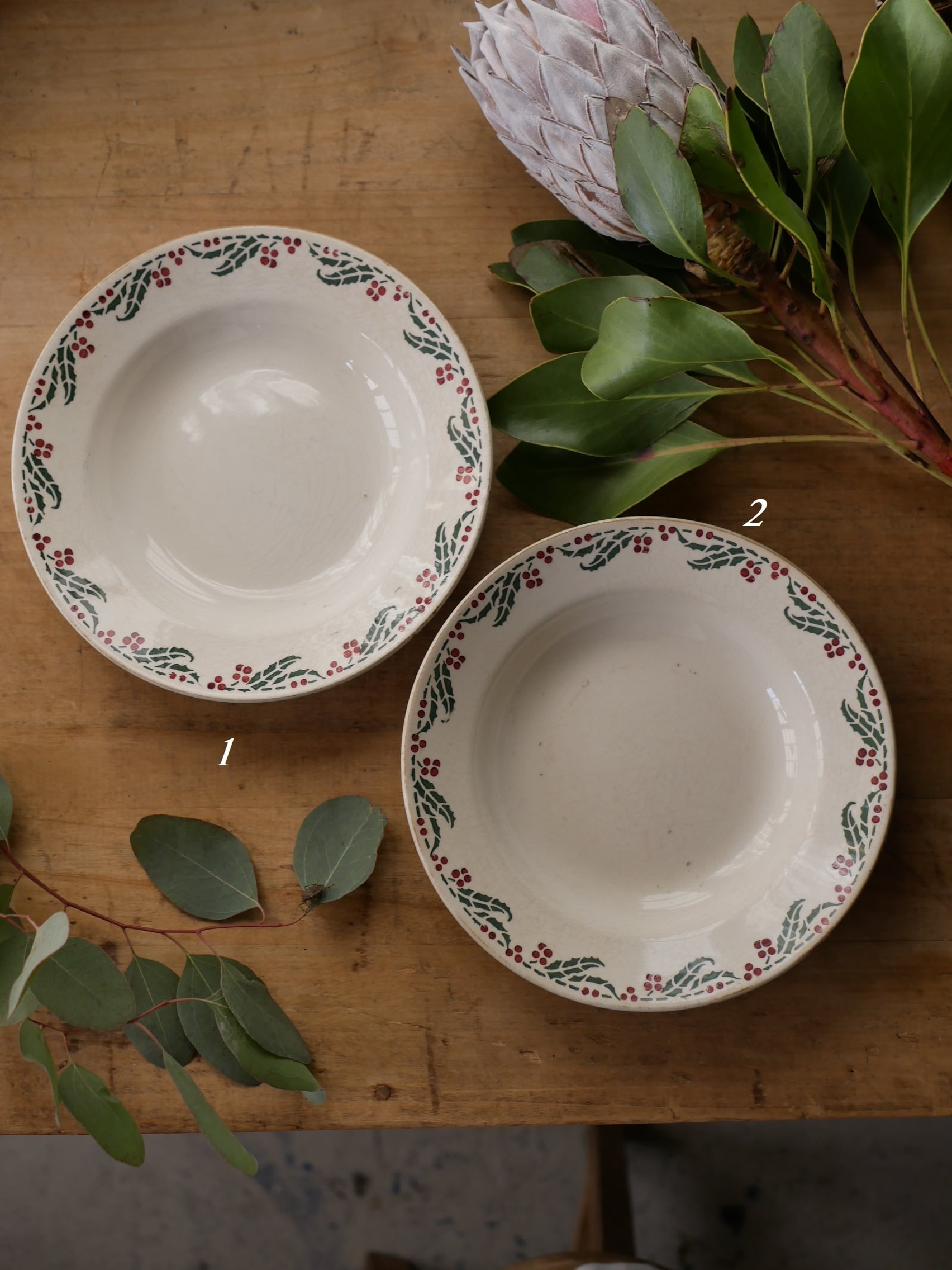 ヒイラギ 深皿 アンティークプレート ブロカントのある暮らし フランス