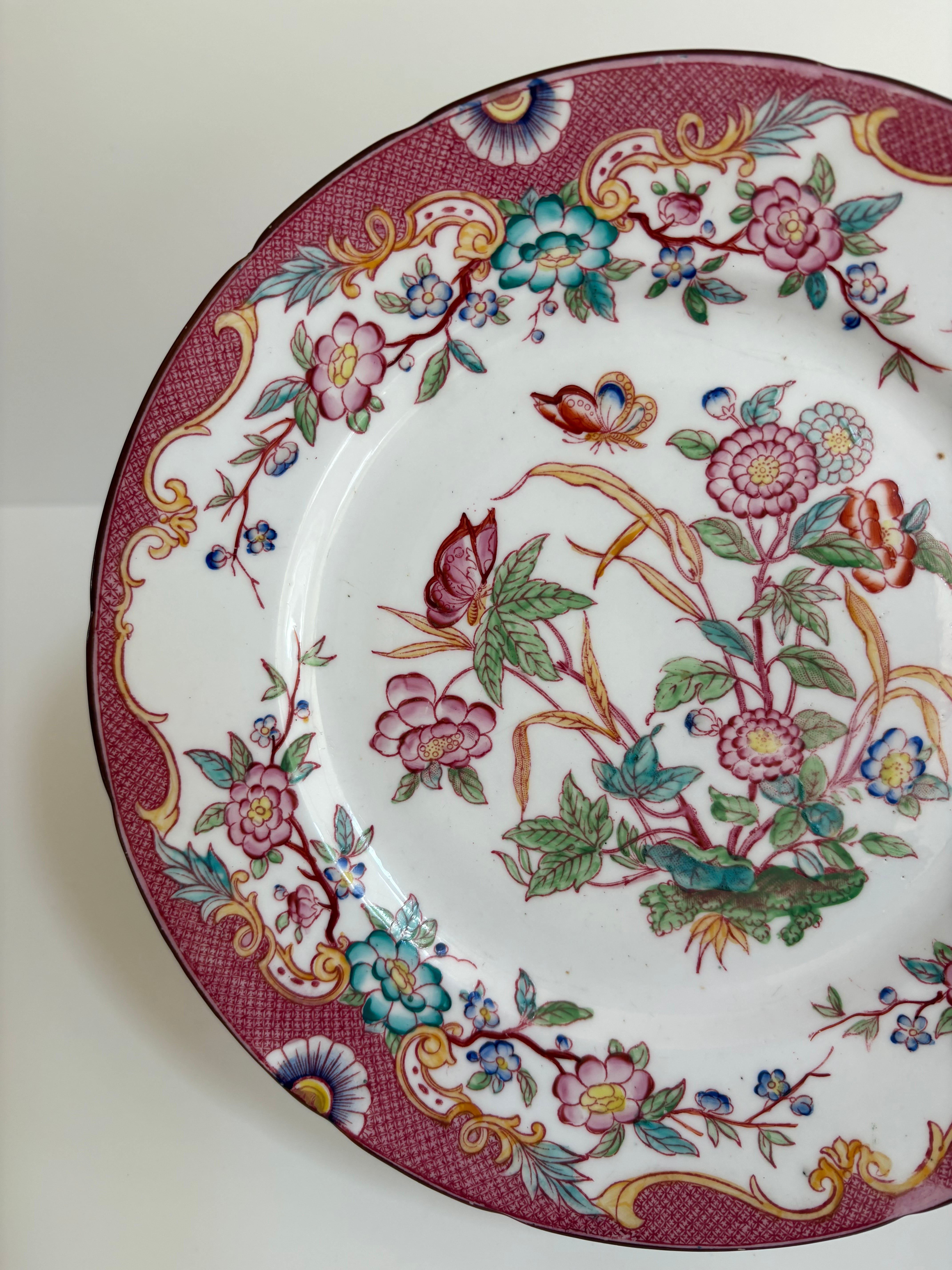 サルグミンヌ MINTON No.216（ミントン）コンポティエ（蝶と花模様