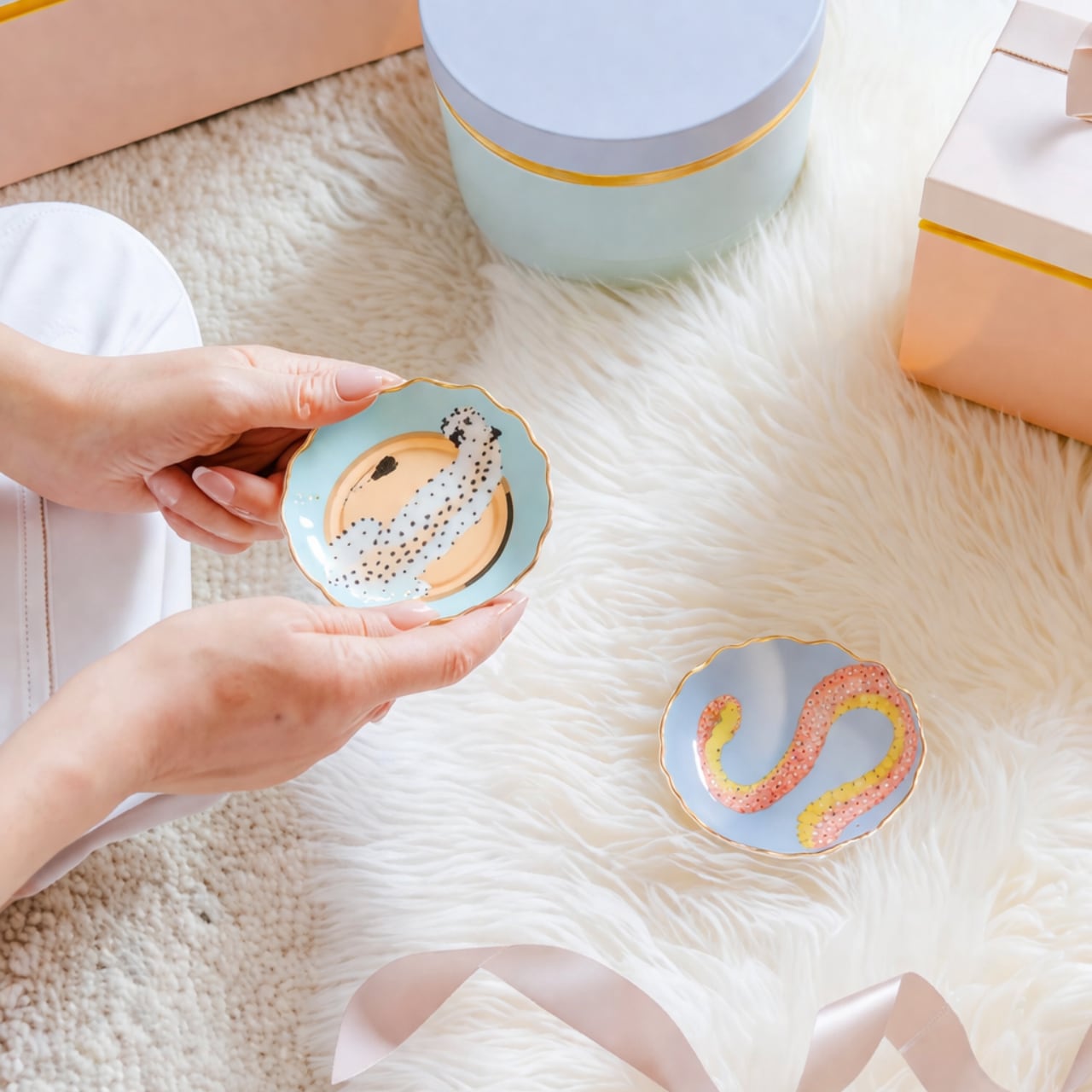 【YVONNE ELLEN】アクセサリートレイ｜レオパード