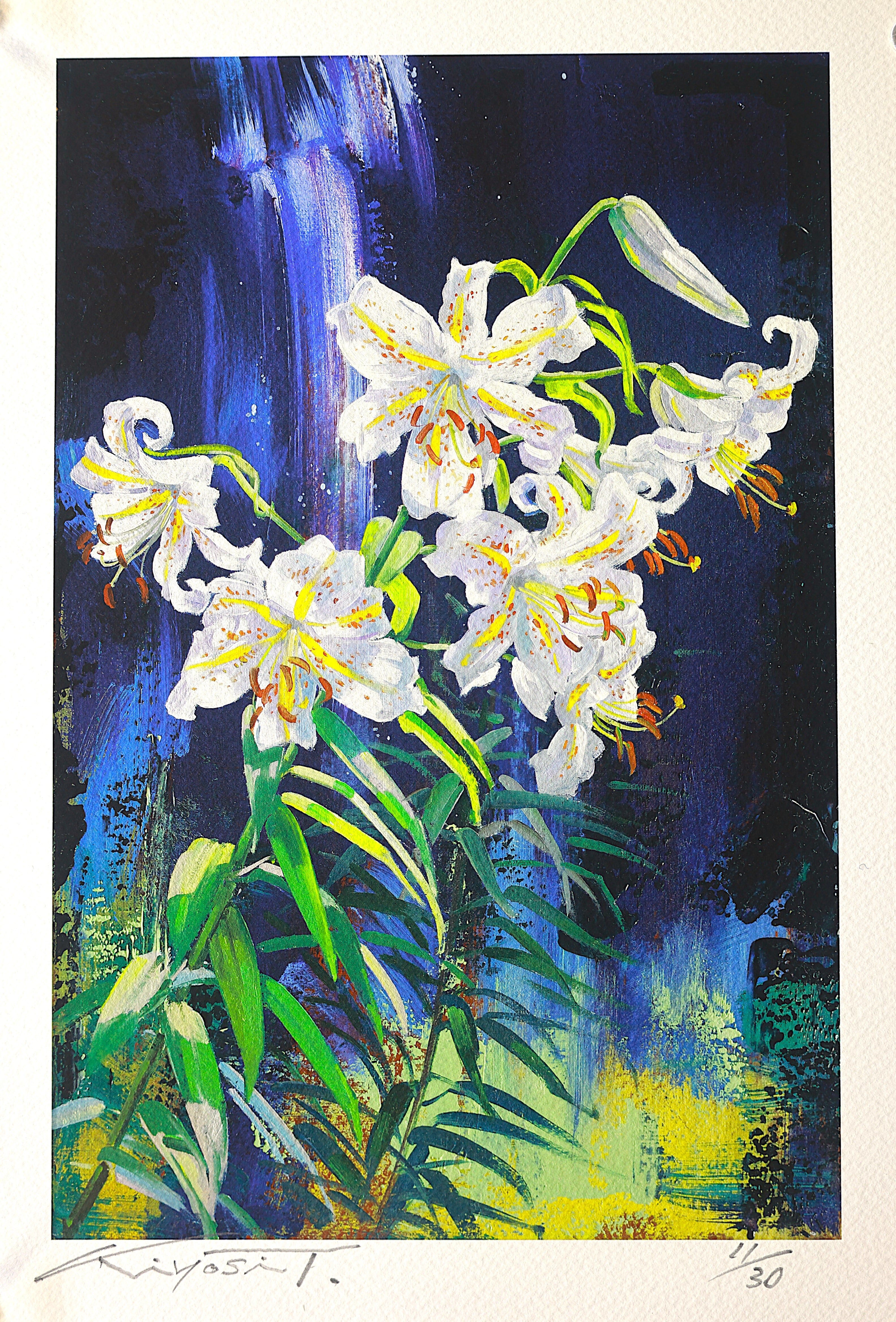 山ゆり 「ジクレー版画」 -Lilies by the window-「Giclee print」