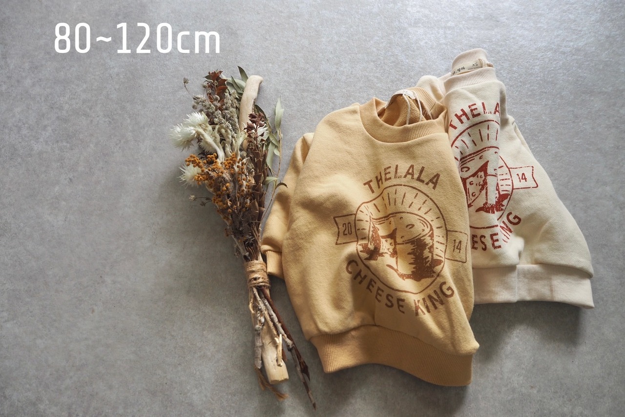 【The lala】チーズキングトレーナー(ivory)80〜120cm【230910tl】 - 2