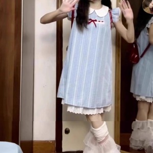 フリルスリーブチェックワンピース ・69888