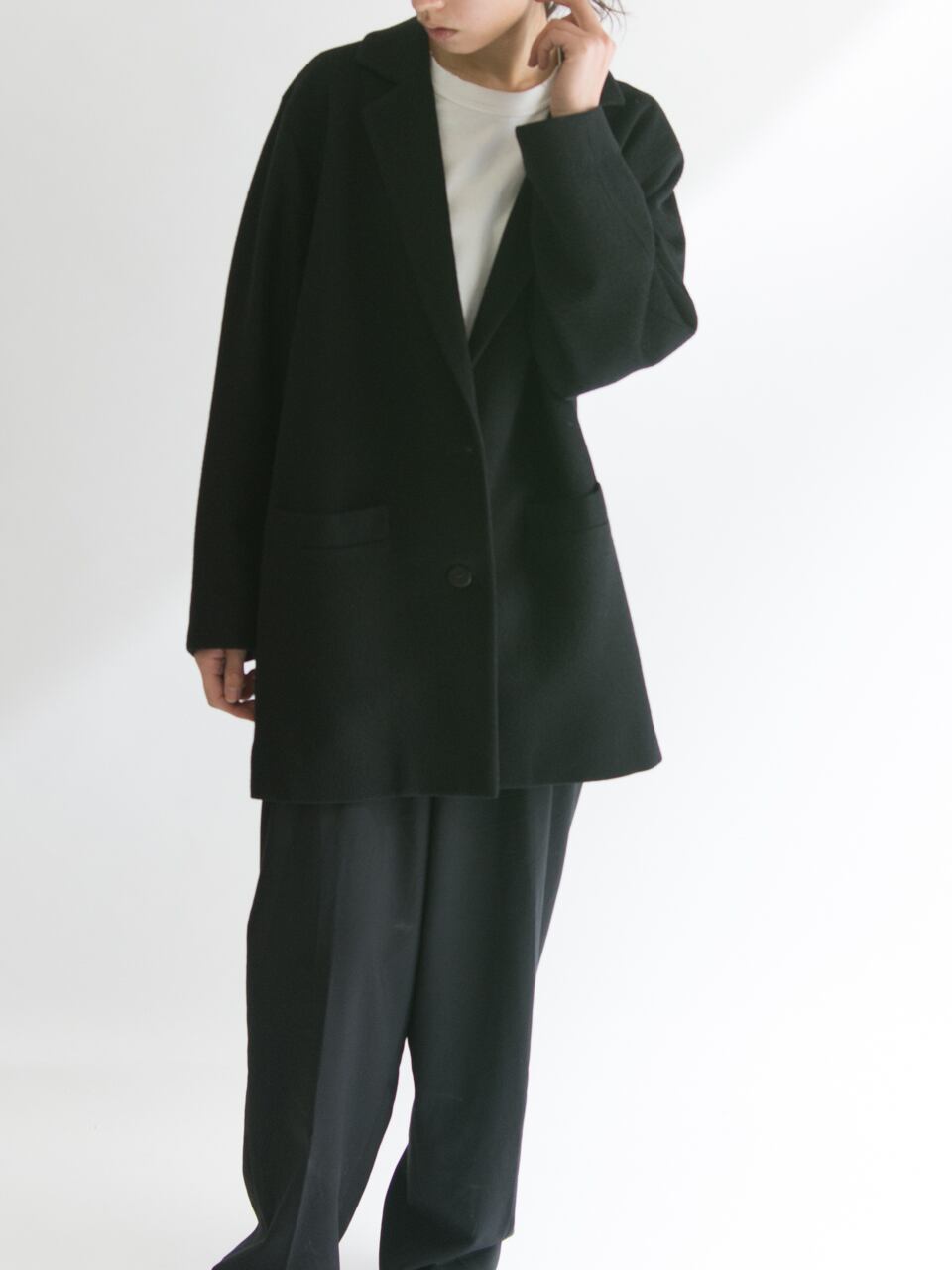 【Made in IRELAND】cashgora/wool middle jacket （アイルランド製 ミドル丈シングルジャケット）