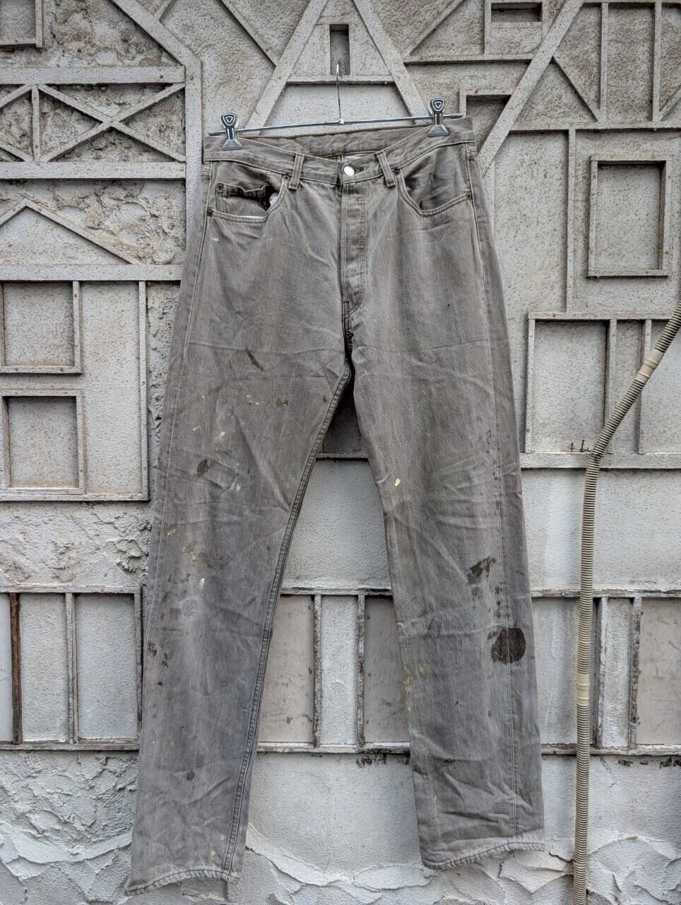 “LEVIS 501” damage denim pants / made in USA