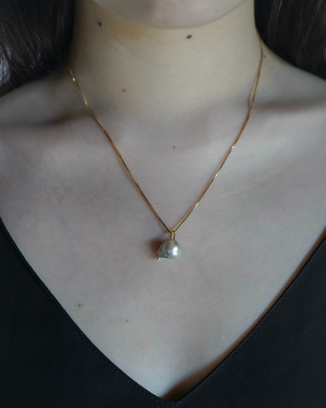 “daughter” Akoya pearl pendant charm /baroque