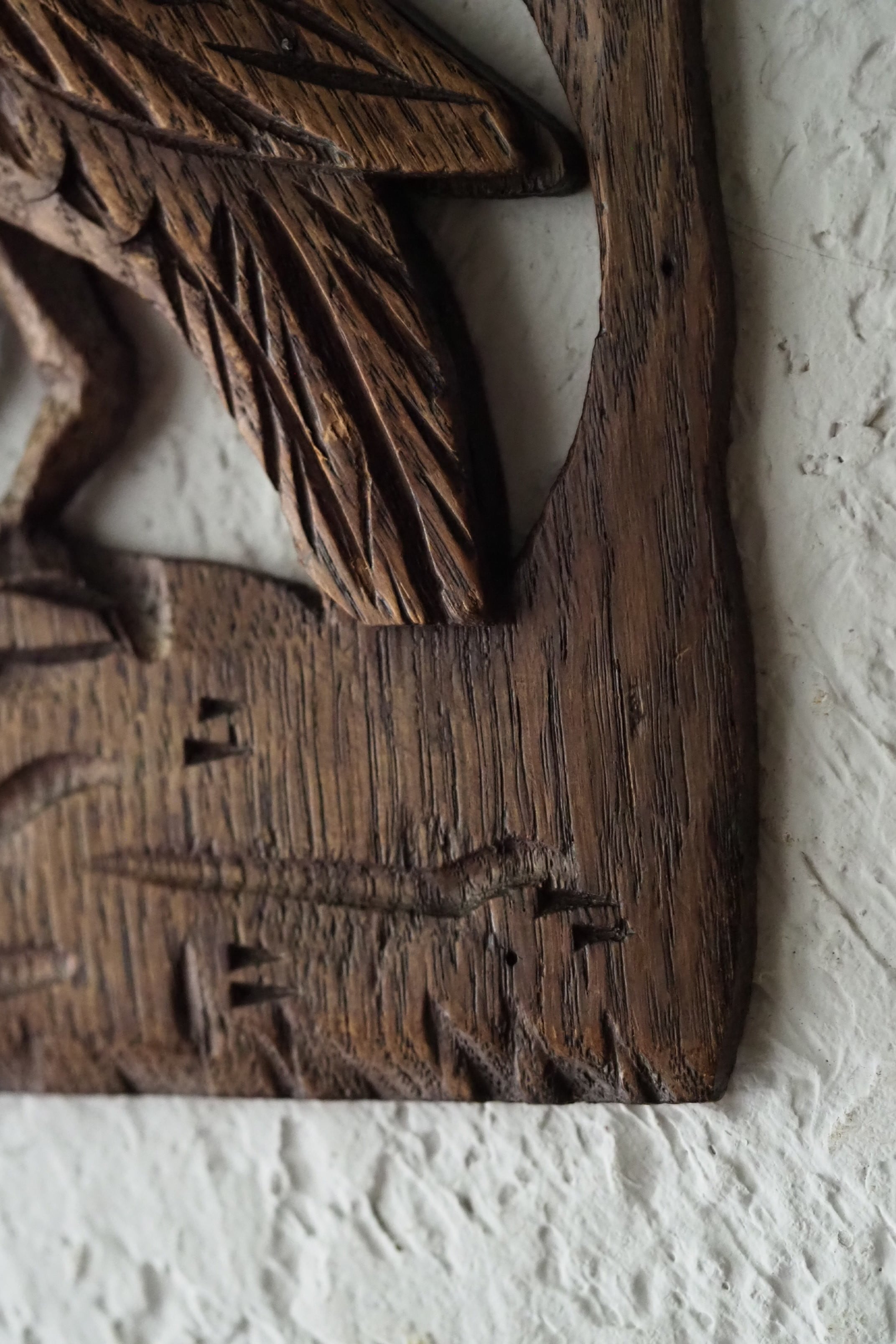 鳥の壁掛けオブジェ-antique bird wood caving objet | アンティーク