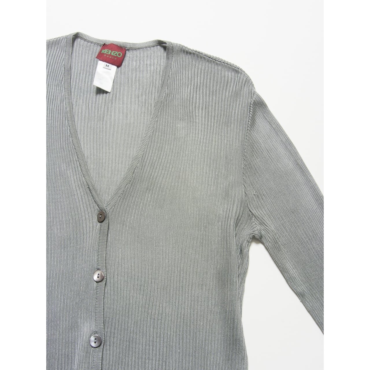 【KENZO Paris】 Made in France rib knit cardigan（フランス製 ケンゾー リブニット カーディガン 長袖）8e