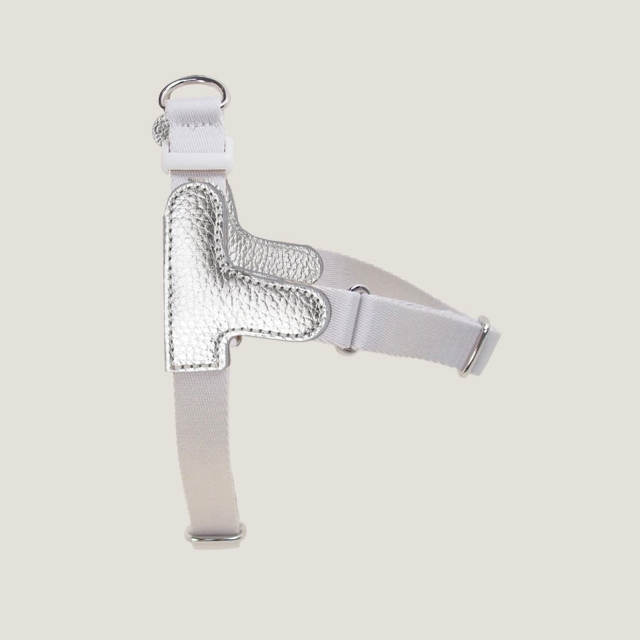 【即納】GOPE Metallic Dog Harness｜Silver × Ivory - 4