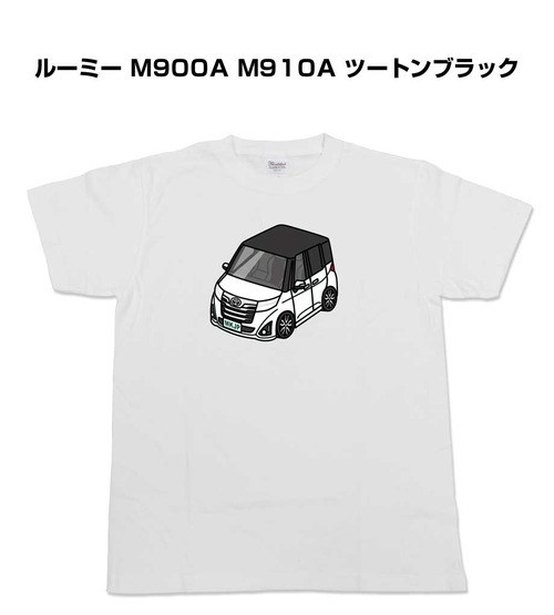 【トヨタ ルーミー M900A M910A ツートンブラック】イラスト入りTシャツ 車好き 納車祝い プレゼント グッズ カスタム【送料無料】