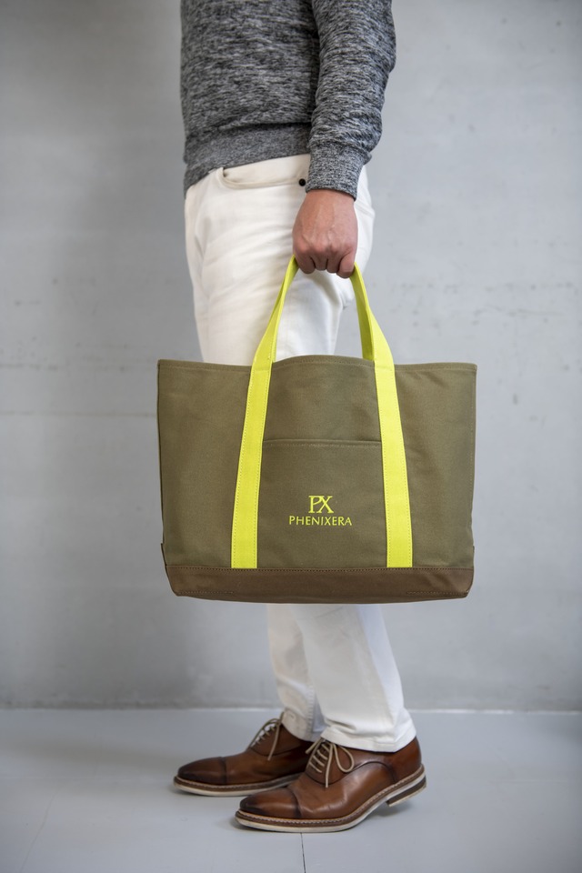 ORIGINAL TOTE BAG - L khaki x green