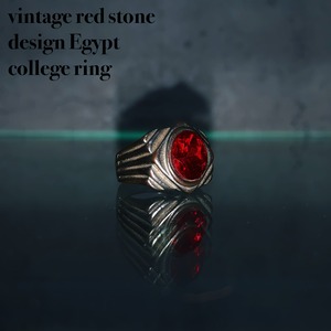 vintage red stone design Egypt college ring