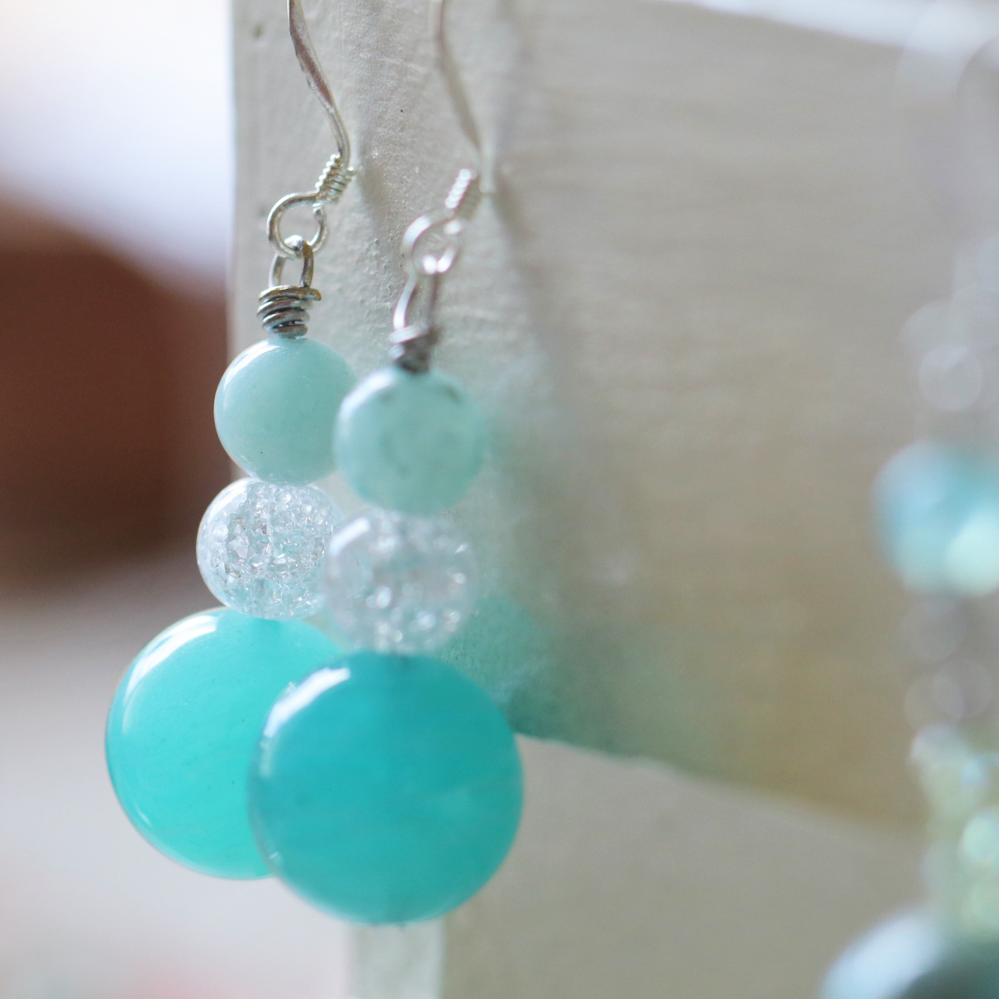 フラーレン ネックレス ピアスセット アマゾナイト