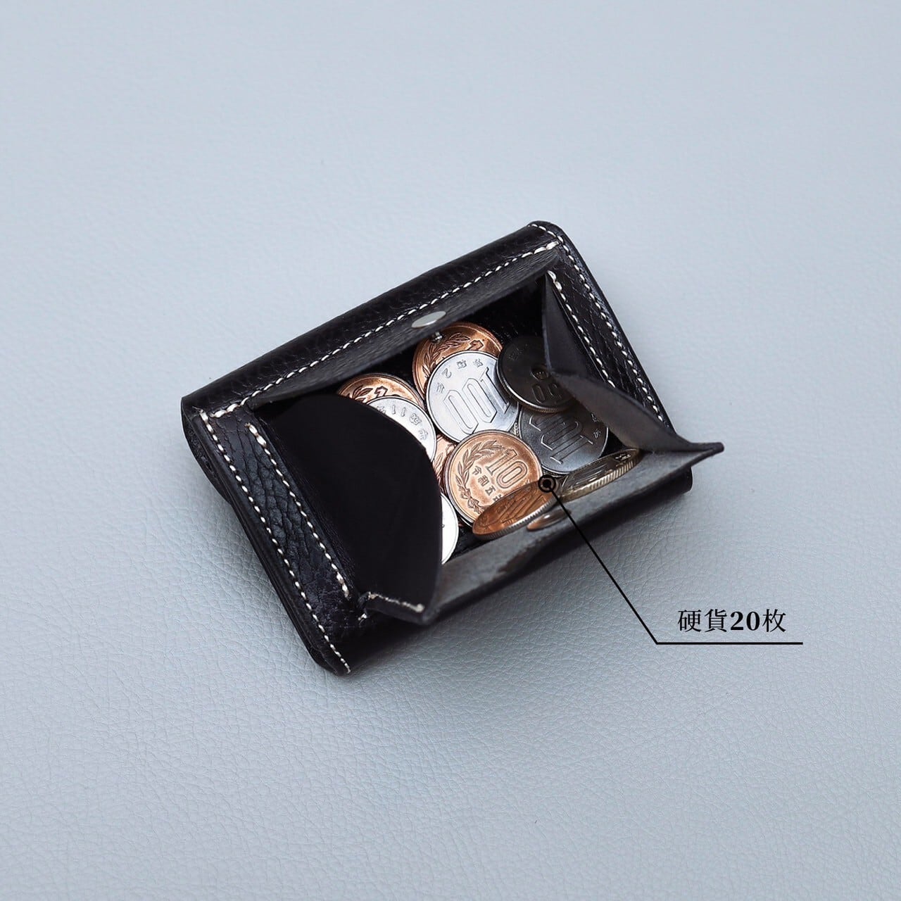 Iru×IKENOHATA GINKAWATEN】DOLLARO LEATHER COMPACT WALLET / 受注