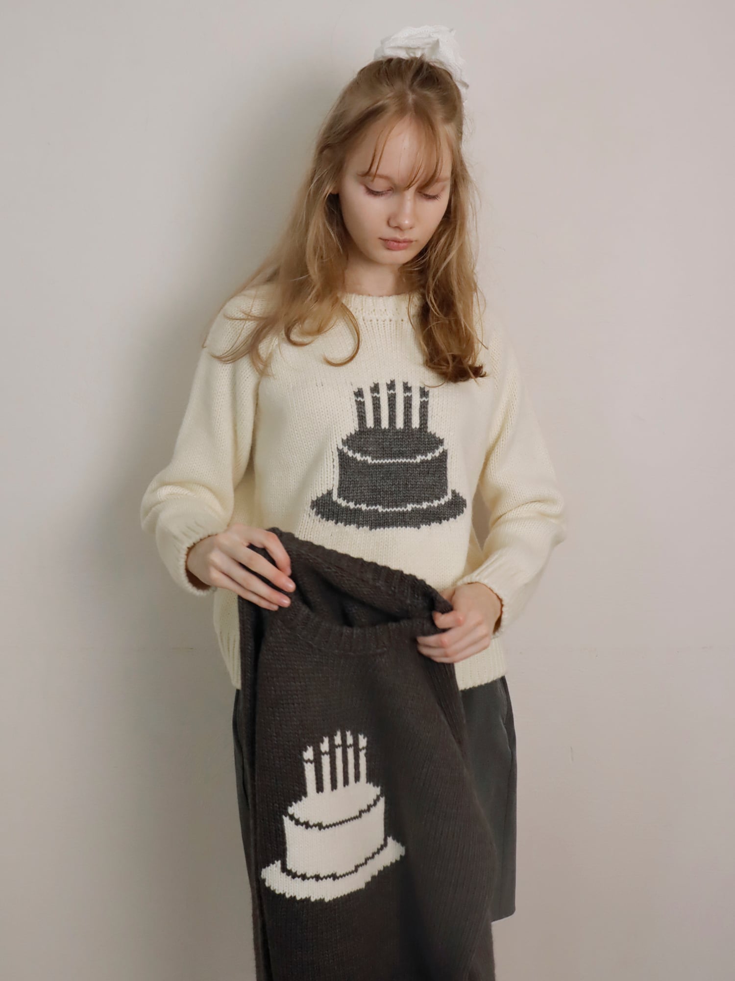 BUTTER CAKE CHUNKY KNIT -WHITE- | mieya mieya BUTTER CAKE CHUNKY KNIT -WHITE- | mieya mieya