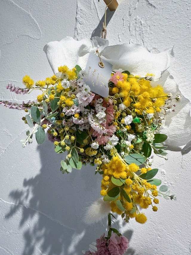 ミニブーケのフラワーモビール