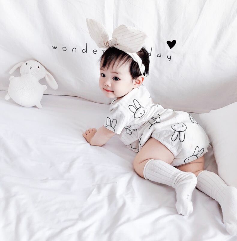 即納/送料無料】うさぎ柄セットアップ ベビーセットアップ