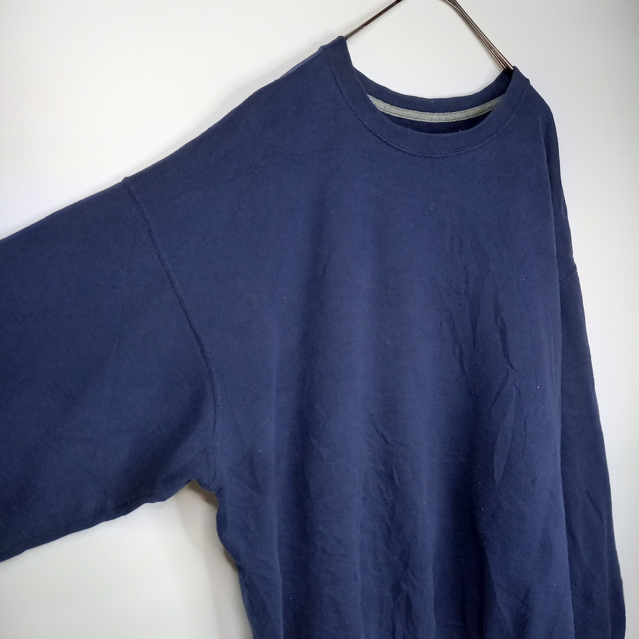 フルーツオブザルーム　クルーネック　スウェット　トレーナー　無地　ネイビー　XL