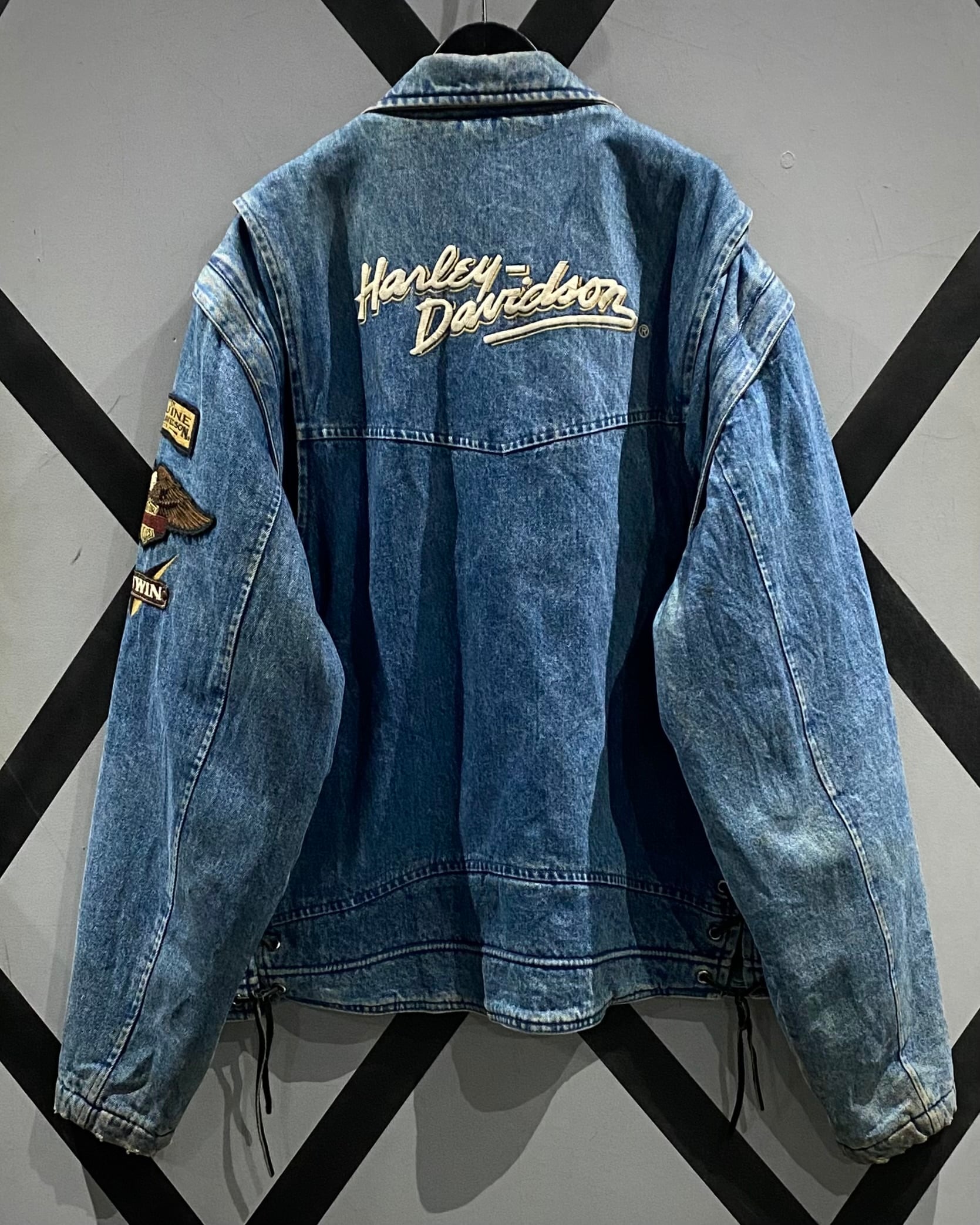 X VINTAGE】2WAY “Harley-Davidson” Wappen Design Vintage Denim