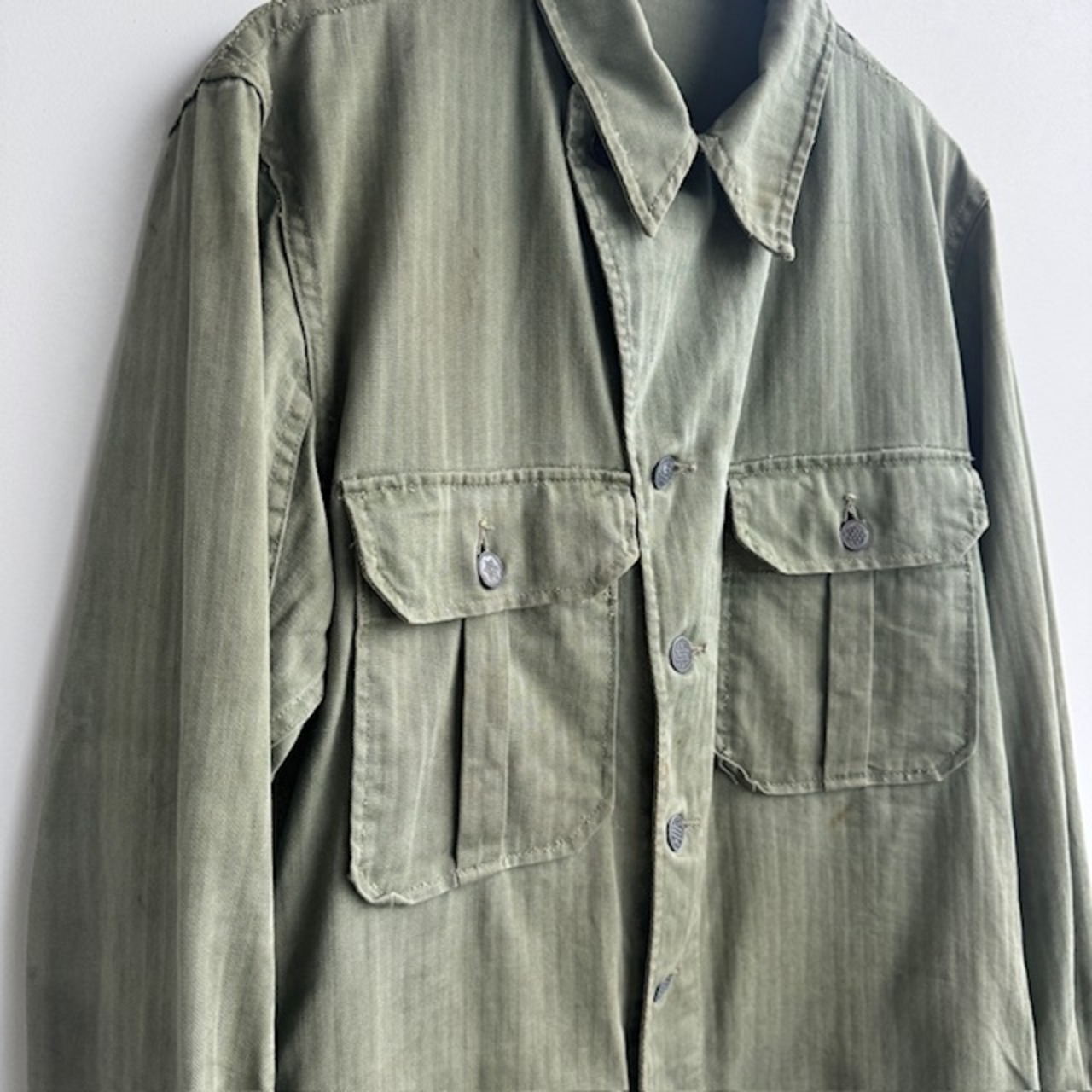 US Army M-41 HBT シャツジャケット 32R 40s 画像4