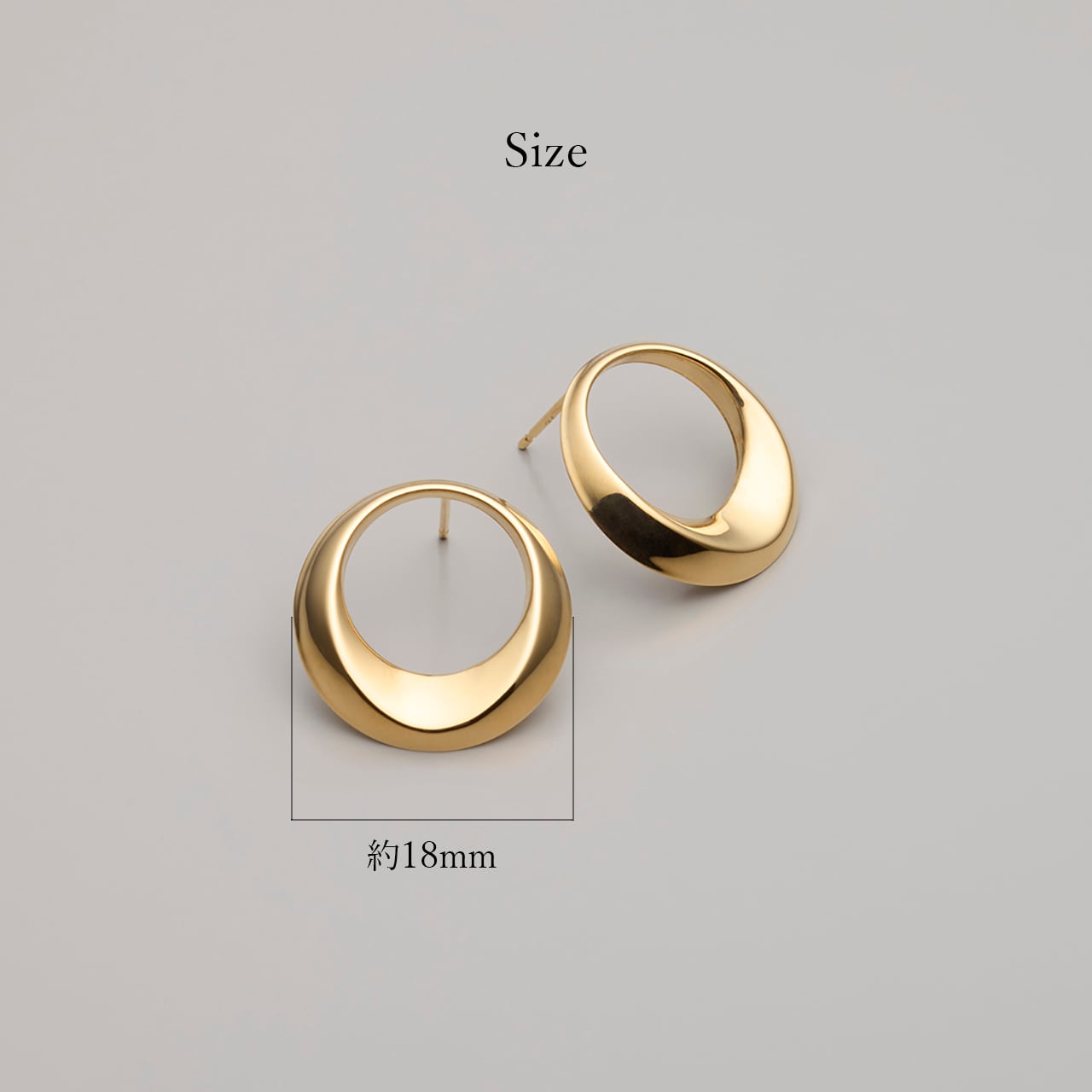 K18イエローゴールド 直径18mm スタッドピアス【MKY0020P1】 | MONICE