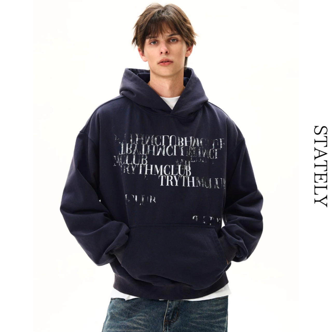Distressed Type オーバーサイズパーカー/2color_T47・画像3