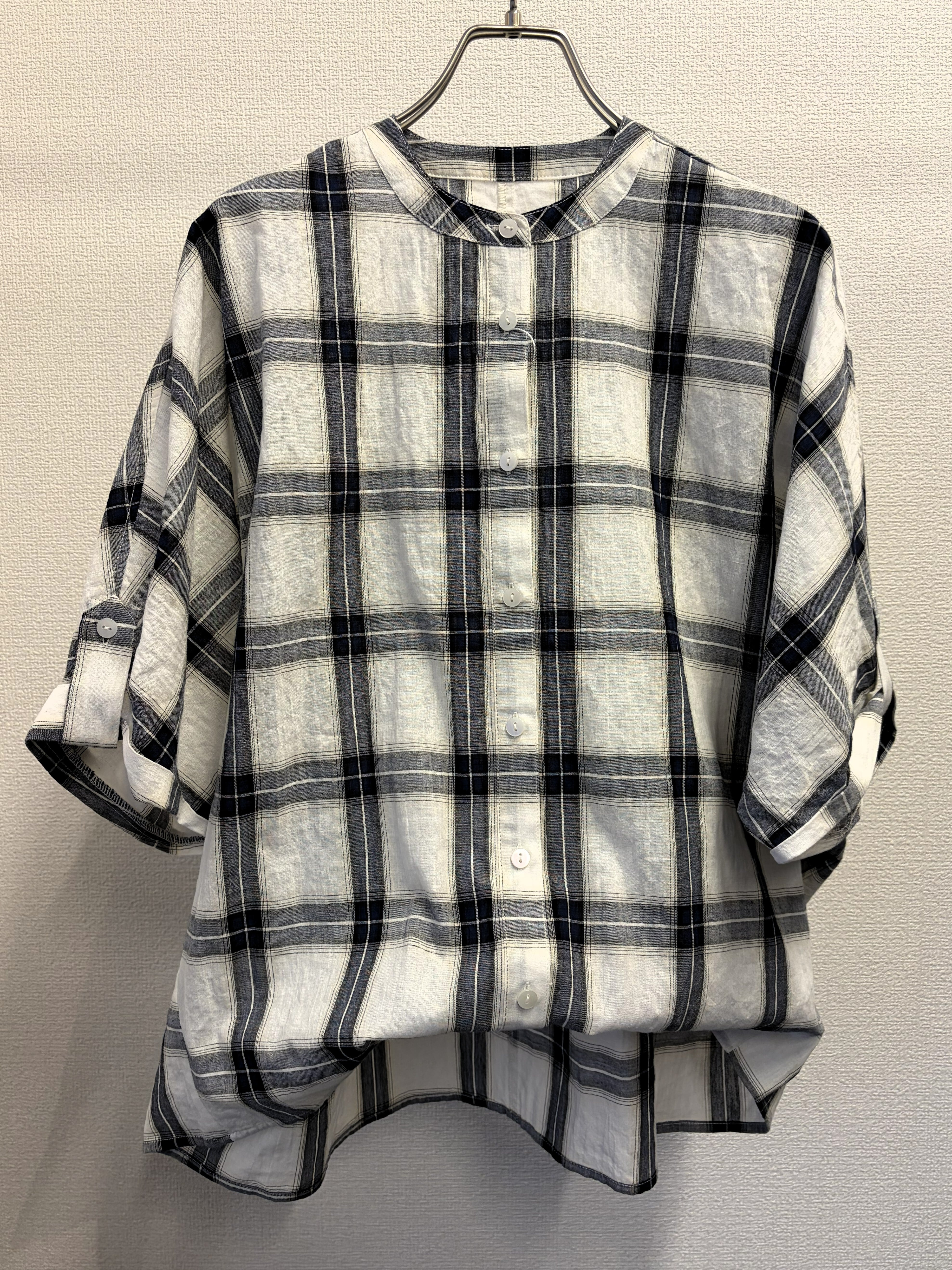○○○9286】先染めチェックドルマン2wayシャツ (8813-63043) | 9286