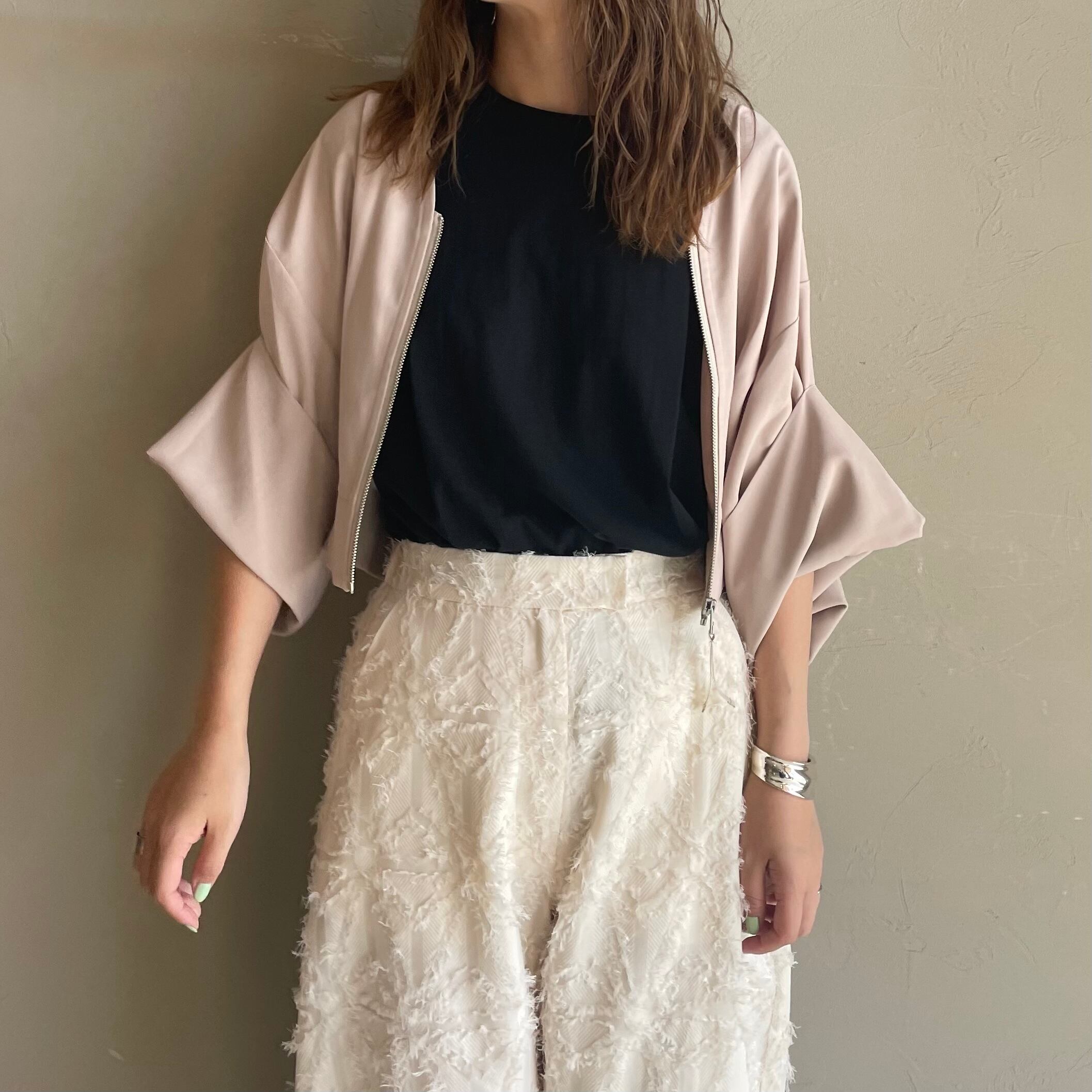 最終値下　着用1回GALENA ハーフスリーブショート丈ブルゾン　グレー 最終値下 着用1回GALENA ハーフスリーブショート丈ブルゾン