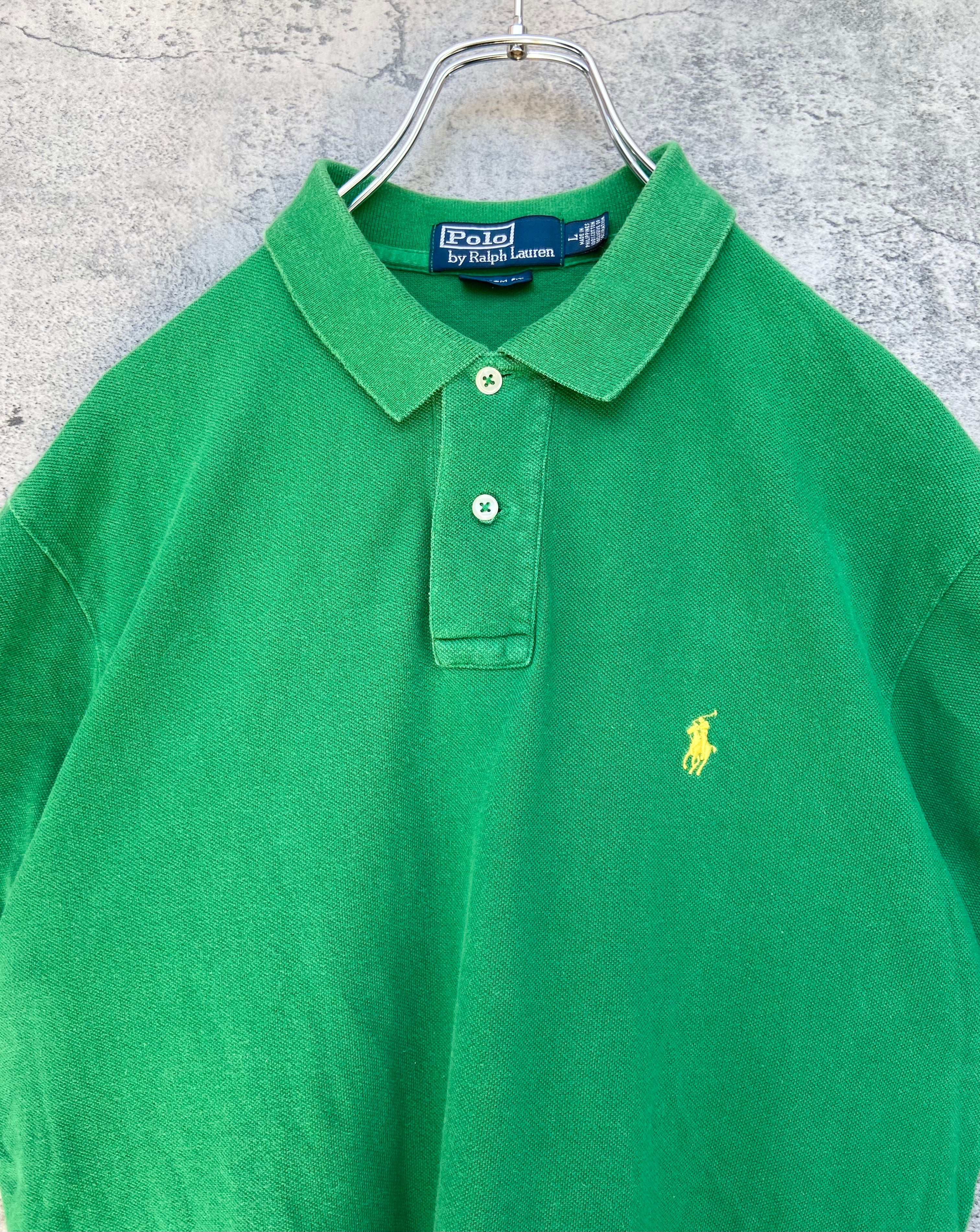 古着 POLO RALPH LAUREN/ラルフローレン 90s ポロシャツ 緑