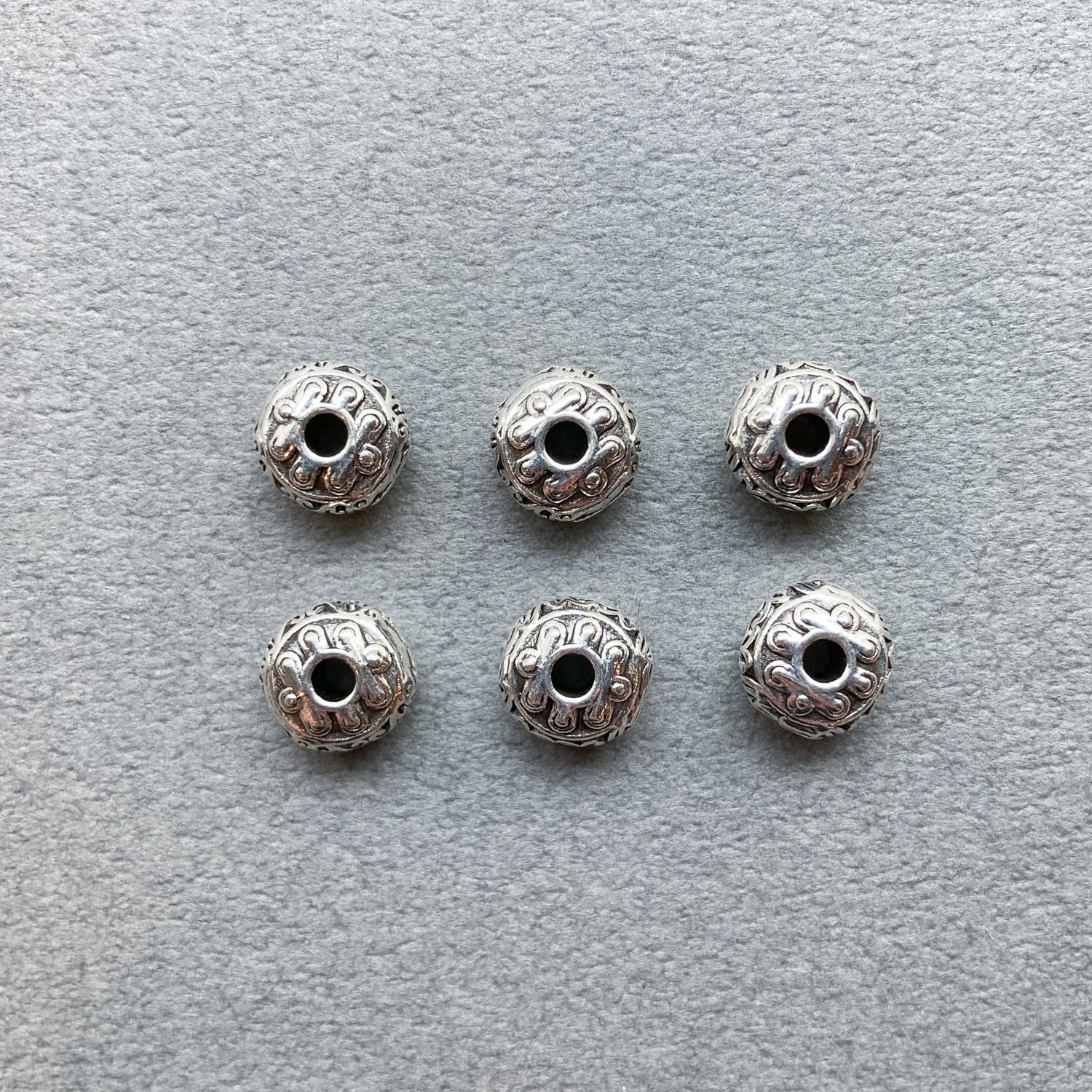 再入荷〉いびつ模様入ロンデルメタルビーズパック（6p） | Dua