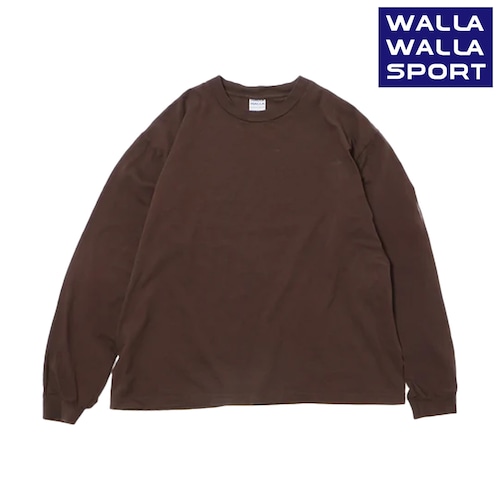 WALLA WALLA SPORT ワラワラスポーツ PRINTABLE L/S TUBE TEE 26FW|アメリカンコットン 長袖Tシャツ|チューブボディ シングルステッチ|日本製 DARKBROWN