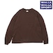 WALLA WALLA SPORT ワラワラスポーツ PRINTABLE L/S TUBE TEE 26FW|アメリカンコットン 長袖Tシャツ|チューブボディ シングルステッチ|日本製 DARKBROWN
