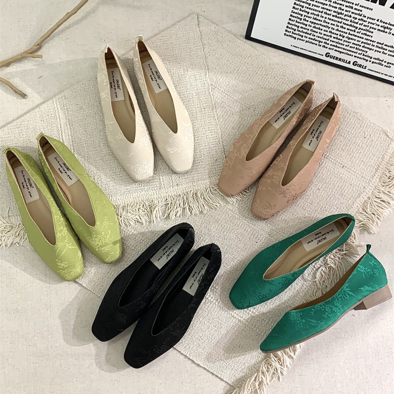 Pointed Toe Low Heel Flat Pumps【5color】 T4318